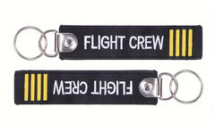 Flight Crew with Gold Stripes Embroidered Keychain
