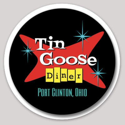 Tin Goose Diner Retro Logo 3in Round Sticker