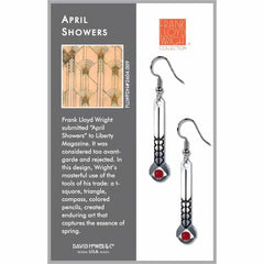 Frank Lloyd Wright - April Showers Red Bead Earrings