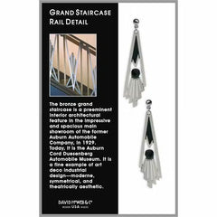 Art Deco Grand Staircase Rail Detail - Black Bead & Black Enamel Earrings