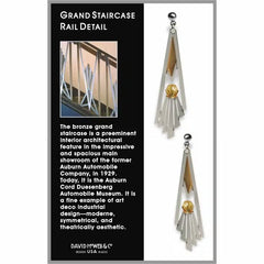 Art Deco Grand Staircase Rail Detail - Topaz Bead & Gold Enamel Earrings