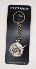 NASA 2D Meatball Logo Pewter Space Keychain