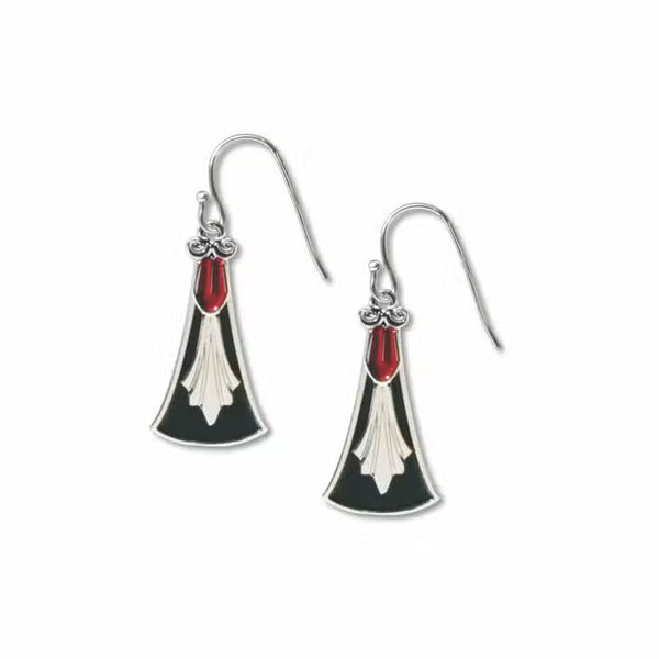 Italian Chandelier - Red & Black Enamel Earrings