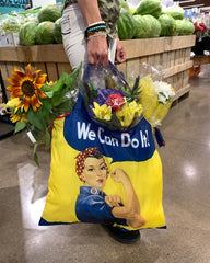 Rosie the Riveter Polyester Reusable Tote Bag