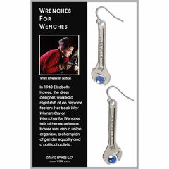 Wrenches For Wenches - Blue Crystal Earrings