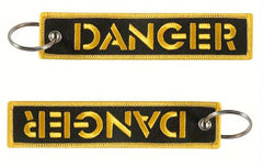 Danger Black/Yellow Embroidered Keychain
