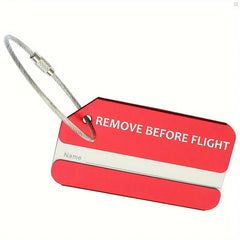 Remove Before Flight Aluminum Luggage Tag
