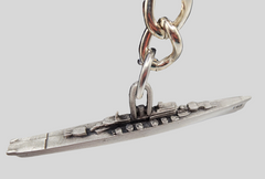 USS Newport News CA-148 Des Moines Class Heavy Cruiser Ship Pewter Keychain