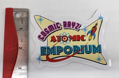 Cosmic Rayz Atomic Emporium Logo Large Sticker