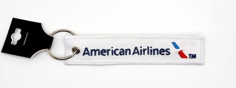 American Airlines Logo Blue/White Embroidered Keychain