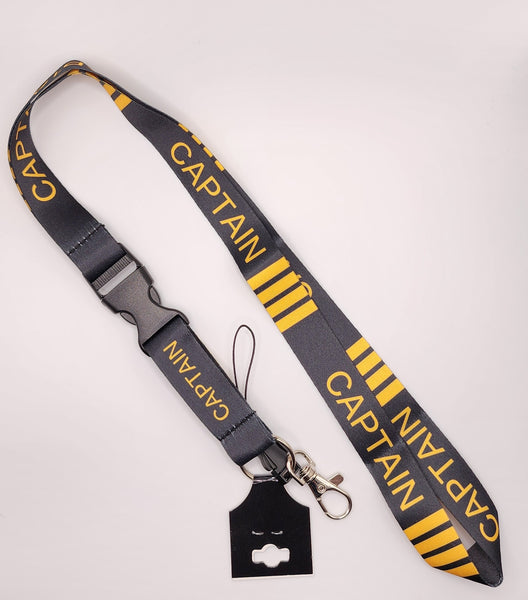 Captain Black/Yellow Bars Lanyard