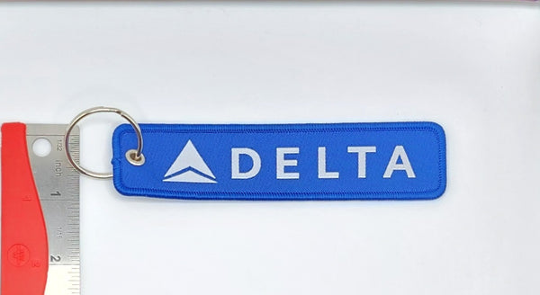 Delta Airlines Logo White/Blue Polyester Keychain Tag