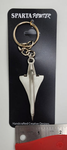 Concorde Supersonic Airliner Pewter Keychain