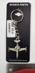 Learjet C-21 Airplane Pewter Keychain