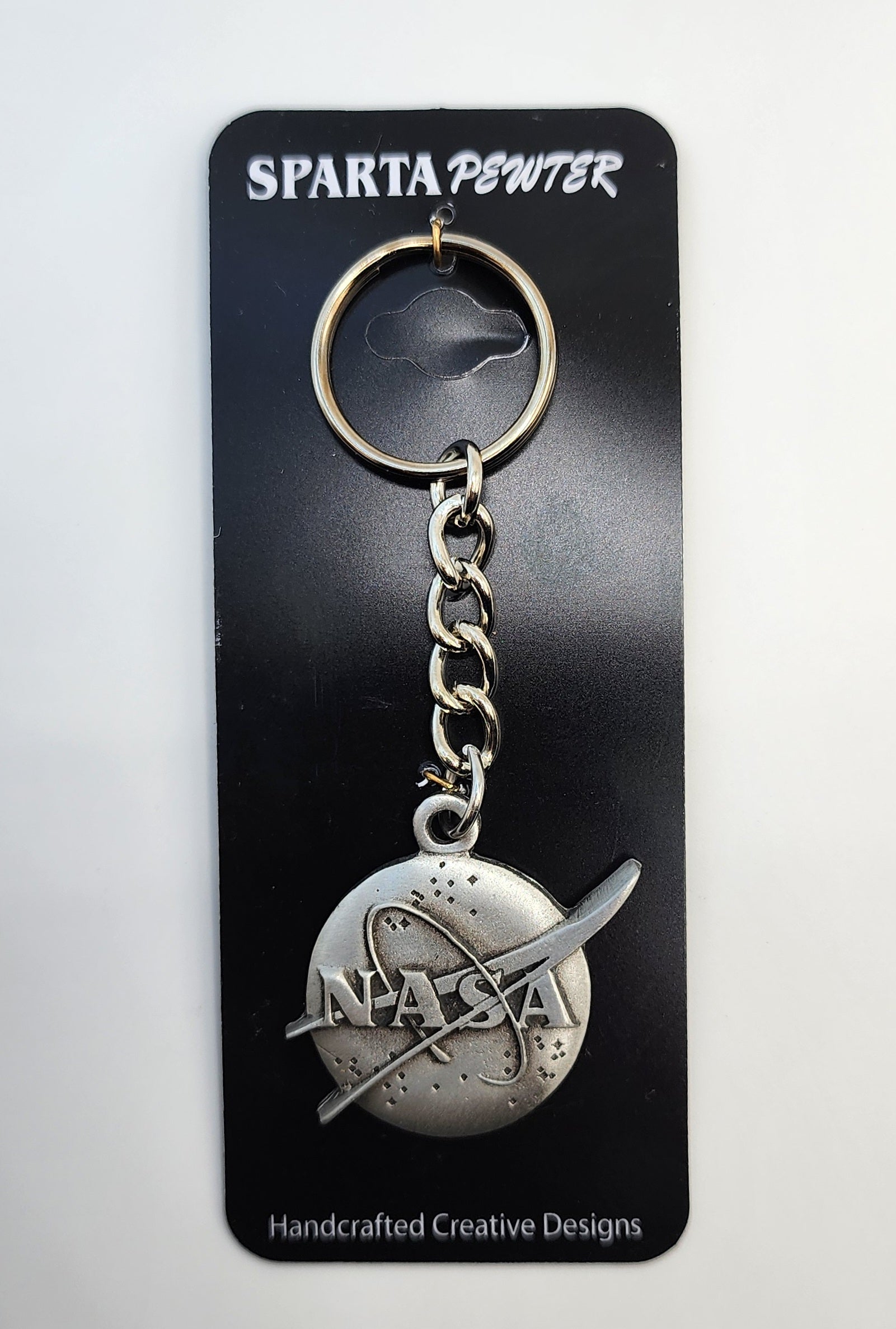 NASA 2D Meatball Logo Pewter Space Keychain