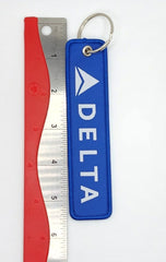 Delta Airlines Logo White/Blue Polyester Keychain Tag