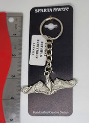 US Navy (USN) Submariners Silver Dolphin Warfare Insignia Pewter Keychain