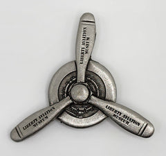 WWII Airplane Radial Prop Engine Pewter Magnet