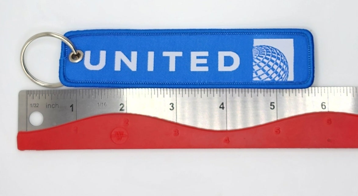 United Airlines Logo Blue/White Poly Keychain