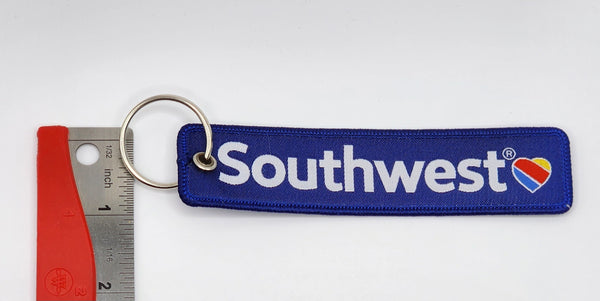 Southwest Airlines Logo White/Blue Polyester Keychain Tag