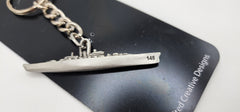 USS Newport News CA-148 Des Moines Class Heavy Cruiser Ship Pewter Keychain