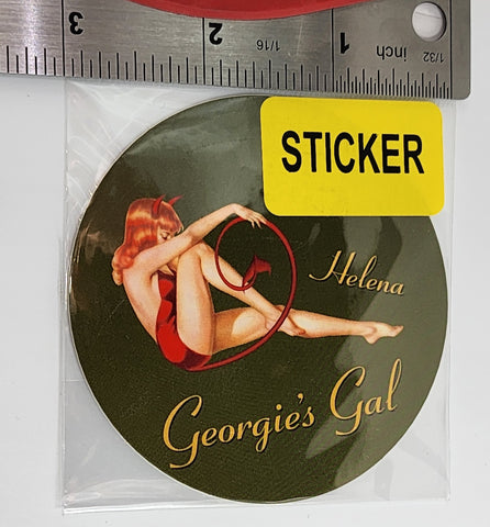 B-25 "Georgie's Gal" Helena Nose Art Round Sticker