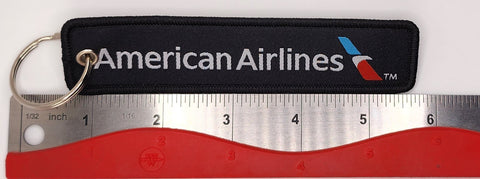 American Airlines Logo White/Black Poly Keychain