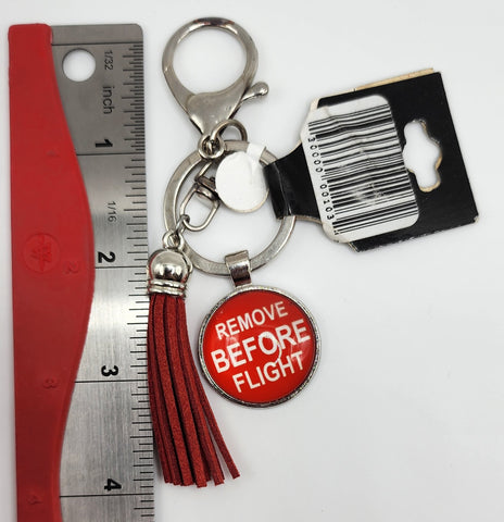 Remove Before Flight Dome Clip Keychain