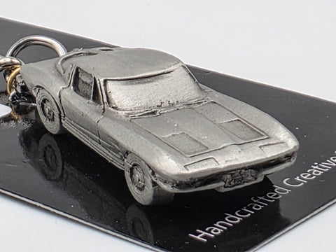 Chevrolet Corvette C2 Stingray 3D Pewter Keychain