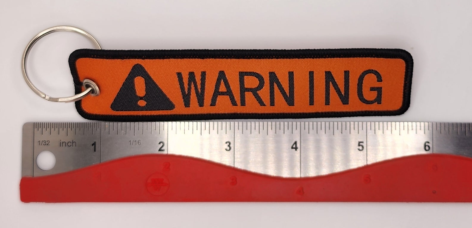 Warning Black/Orange Poly Keychain