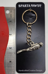 Scuba Diver Frogman 3D Pewter Keychain