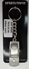 1969 Ford Mustang Boss 302 3D Pewter Keychain