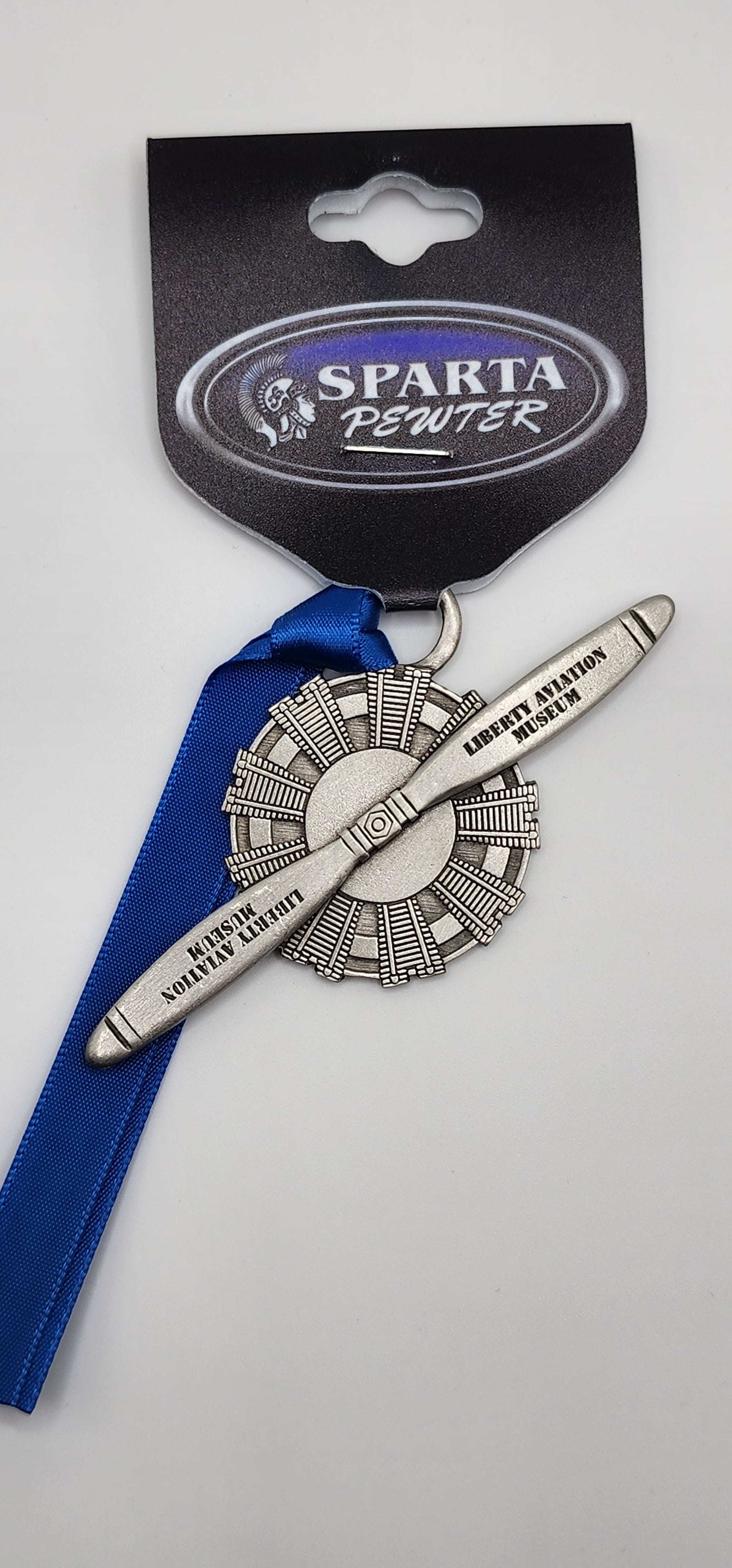 Ford Tri-Motor Airplane Radial Engine Pewter Ribbon Ornament