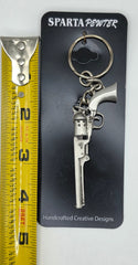 Six Shooter Pewter Keychain