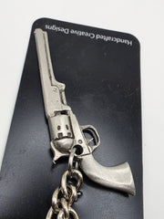 Six Shooter Pewter Keychain