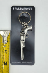 Six Shooter Pewter Keychain