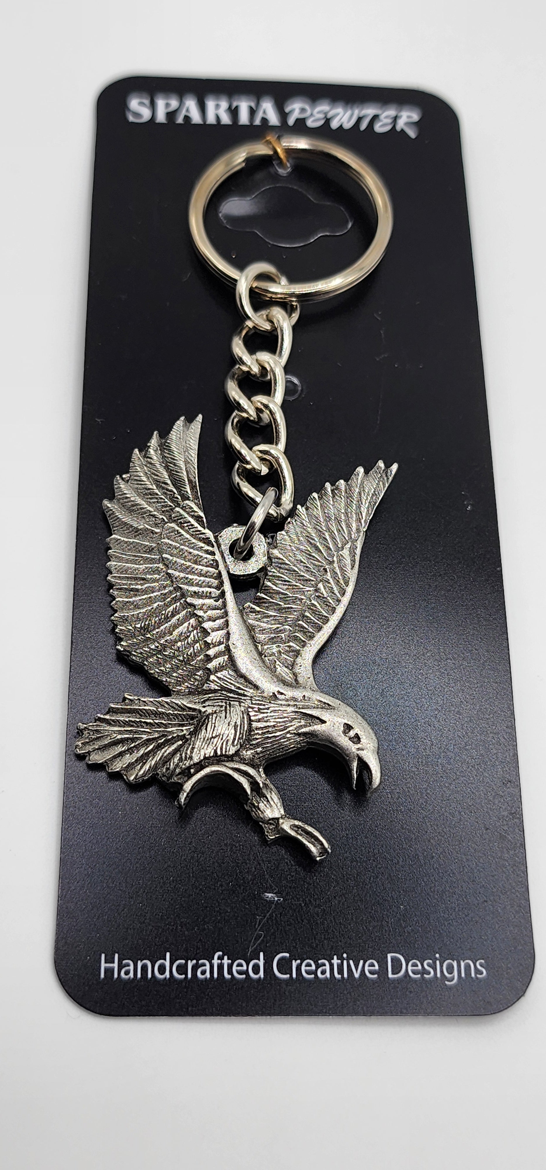 Bald Eagle 2D Pewter Keychain