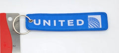 United Airlines Logo Blue/White Poly Keychain