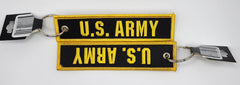 U.S. Army black/yellow embroidered keychain