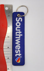 Southwest Airlines Logo White/Blue Polyester Keychain Tag