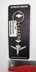 Bombardier Challenger Airplane Pewter Keychain