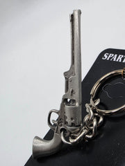 Six Shooter Pewter Keychain