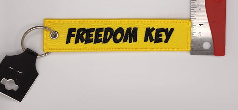 Freedom Key Black/Yellow Embroidered Keychain