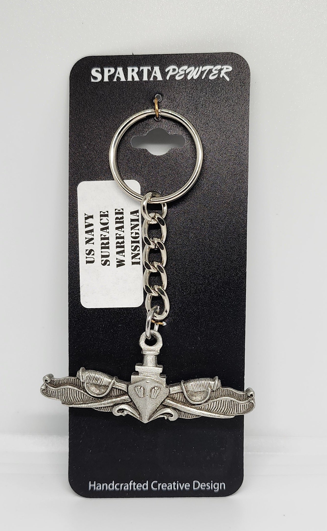 US Navy (USN) Surface Warfare Insignia Pewter Keychain