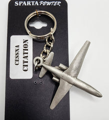 Cessna Citation Jet Pewter Keychain