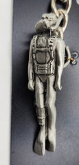 Scuba Diver Frogman 3D Pewter Keychain