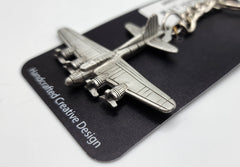 WWII Boeing B-17 Flying Fortress Pewter Airplane Keychain