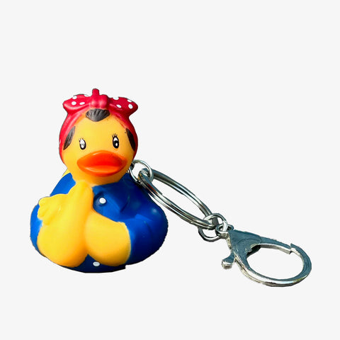 Rosie the Riveter Duck Keychain