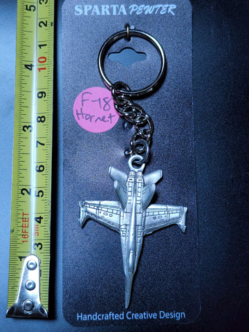 McDonnell Douglas F/A-18 Hornet Pewter Fighter Keychain