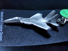 McDonnell Douglas F-15E Strike Eagle Airplane Pewter Fighter Keychain